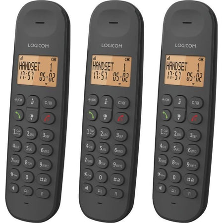 Telefono fisso cordless - LOGICOM - DECT ILOA 350 TRIO - Nero - Senza segreteria telefonica