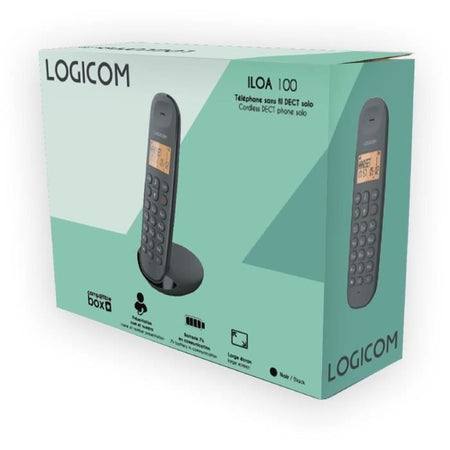 Telefono fisso cordless - LOGICOM - DECT ILOA 150 SOLO - Ardesia - Senza segreteria telefonica