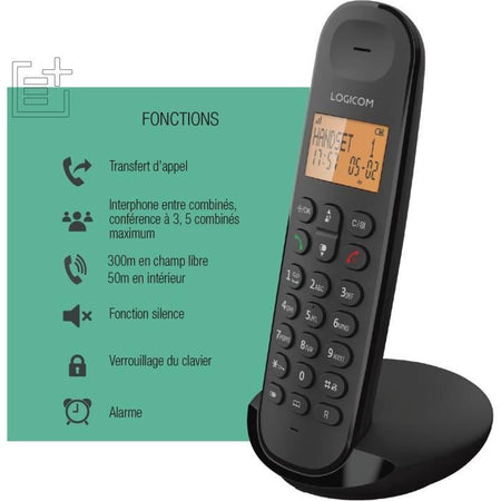 Telefono fisso cordless - LOGICOM - DECT ILOA 150 SOLO - Ardesia - Senza segreteria telefonica