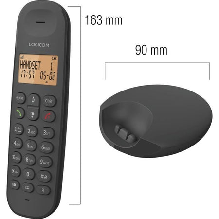Telefono fisso cordless - LOGICOM - DECT ILOA 150 SOLO - Ardesia - Senza segreteria telefonica