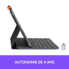 LOGITECH - Custodia con tastiera Bluetooth per iPad 10.2 (7a generazione) Slim Folio iPad 10.2 (7a, 8a e 9a generazione) - AZERTY - Grigio