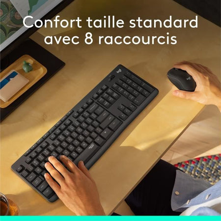 LOGITECH - Tastiera combinata - Mouse wireless e silenzioso - MK295