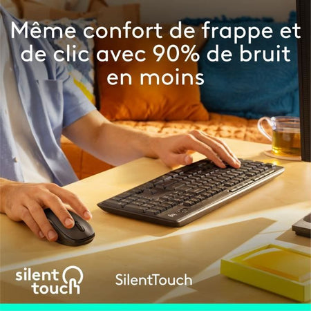 LOGITECH - Tastiera combinata - Mouse wireless e silenzioso - MK295