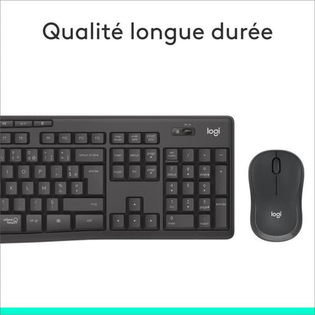 LOGITECH - Tastiera combinata - Mouse wireless e silenzioso - MK295