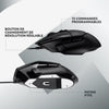 Logitech - G502 X Small Gaming Wireless - Lightforce Primary Hybrid -Mechanic brufoli, Hero di gioco 25K - Sensore nero - Black