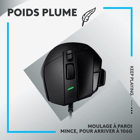 Logitech - G502 X Small Gaming Wireless - Lightforce Primary Hybrid -Mechanic brufoli, Hero di gioco 25K - Sensore nero - Black