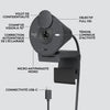 Webcam Full HD Full HD Logitech Brio 300 con riservatezza, riduzione del rumore micro, USB -C - grafite