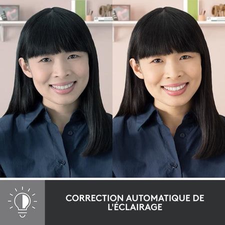 Webcam Full HD Full HD Logitech Brio 300 con riservatezza, riduzione del rumore micro, USB -C - grafite