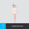 Casco cablato stereo logitech H390 con microfono antibruito, USB -A - ROSA