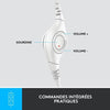 Casco cablato stereo logitech H390 con microfono antibruito, USB -A - Bianco rotto