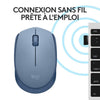 Logitech M171 Mouse wireless 2,4 GHz con mini mini -receiver, monitoraggio ottico, ambidestro -blu grigio