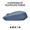 Logitech M171 Mouse wireless 2,4 GHz con mini mini -receiver, monitoraggio ottico, ambidestro -blu grigio
