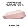 Logitech M171 Mouse wireless 2,4 GHz con mini -receiver USB, ottico, ambidestro -rosa seguire -up