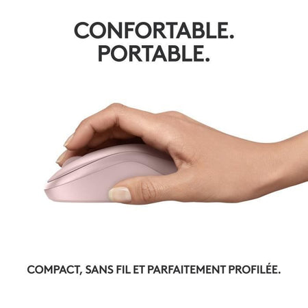 Logitech M240 Bluetooth mouse, wireless, compatto, portatile, monitoraggio fluido - rosa