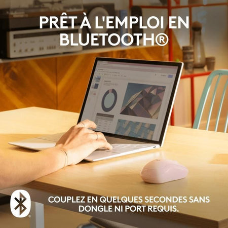 Logitech M240 Bluetooth mouse, wireless, compatto, portatile, monitoraggio fluido - rosa