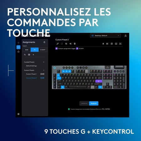 Tastiera da gioco - wireless - Logitech G - G915 X - Interruttore a clic - AZERTY - Nera