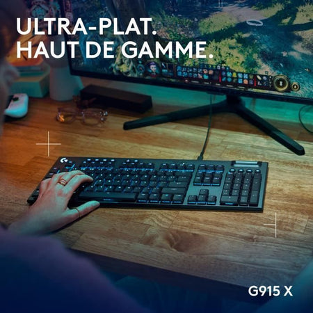 Tastiera da gioco - cablata - Logitech G - G915 X - Interruttore touch - AZERTY - Nera