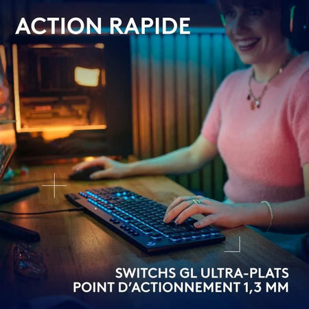 Tastiera da gioco - cablata - Logitech G - G915 X - Interruttore touch - AZERTY - Nera