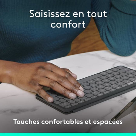Tastiera portatile - Wireless - Logitech - Keys-To-Go 2 - per Ipad - AZERTY - Grafite