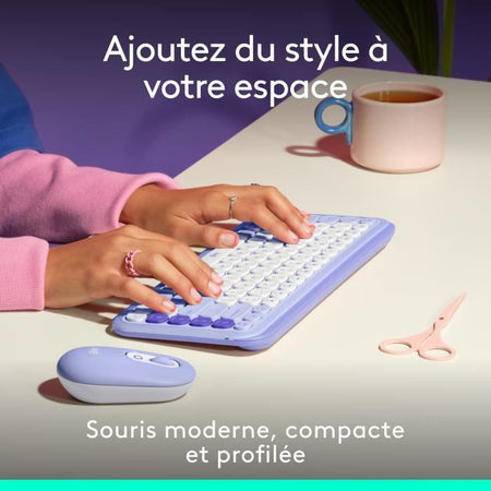 Mouse - Wireless - Logitech - Pop Mouse - Lilla