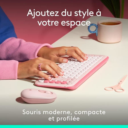 Mouse - Wireless - Logitech - Pop Mouse - Rosa
