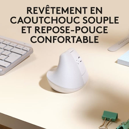 Logitech - solleva il mouse per Mac - ergonomico wireless - bianco