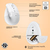 Logitech - solleva il mouse per Mac - ergonomico wireless - bianco