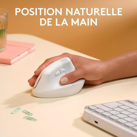 Logitech - solleva il mouse per Mac - ergonomico wireless - bianco