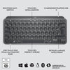 Logitech Wireless Keyboard - MX Keys Mini - GRAFITE - Compatta, Bluetooth, retroilluminata per MAC, iOS, Windows, Linux, Android