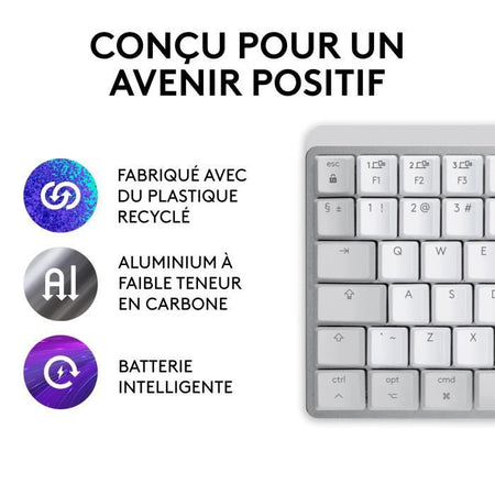 Logitech - tastiera wireless per mac - mini mini meccanico - grigio pallido
