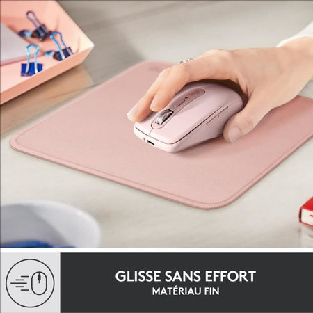 Tappetino per mouse durevole - Logitech - Serie Studio - Easy Glide - Rosa