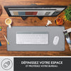Tappetino da scrivania grande - Tappetino da scrivania Logitech - Serie Studio, multifunzionale ed esteso - Grigio