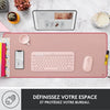 Tappetino da scrivania grande - Tappetino da scrivania Logitech - Serie Studio, multifunzionale ed esteso - Rosa
