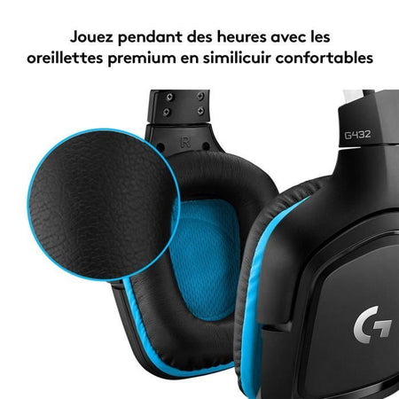 LOGITECH G432 Cuffie da gioco cablate con audio surround 7.1