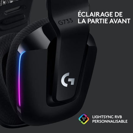 Cuffie da gioco - Wireless - LOGITECH G - G733 LIGHTSPEED - Nere