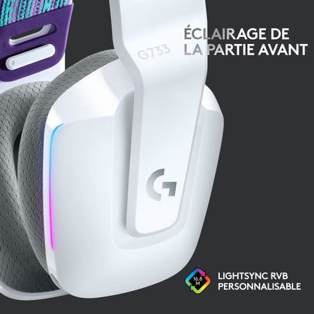Cuffie da gioco - Wireless - LOGITECH G - G733 LIGHTSPEED - Bianco