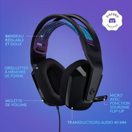 Cuffie da GIOCO - Leggere - LOGITECH G - G335 WIRED - NERE certificate Discord