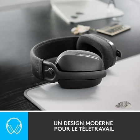 Logitech - Casco di ascolto wireless leggero con micro anti -noise di sfondo - Vibe 100 - Zona di grafite