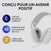 Logitech - Casco di ascolto wireless leggero con micro anti -noise di sfondo - Vibe 100 - Area bianca
