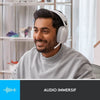 Logitech - Casco di ascolto wireless leggero con micro anti -noise di sfondo - Vibe 100 - Area bianca