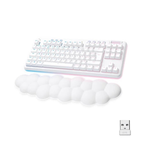 Logitech G - Tastiera Gaming - G715 Meccanica Wireless Tattile (GX Marrone) con Poggiapolsi - Nebbia Bianca