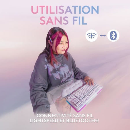 Logitech G - Tastiera Gaming - G715 Meccanica Wireless Tattile (GX Marrone) con Poggiapolsi - Nebbia Bianca