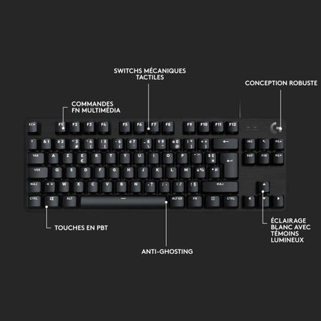 LOGITECH G - Tastiera da gioco - G413 TKL SE - Meccanica, Retroilluminata, Alluminio Nero