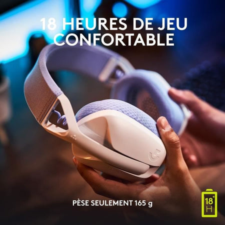 Logitech - Cuffie da gioco wireless G435 LIGHTSPEED - BIANCHE - Bluetooth leggero con microfono integrato per Dolby Atmos, PC, PS4, PS5, dispositivi mobili