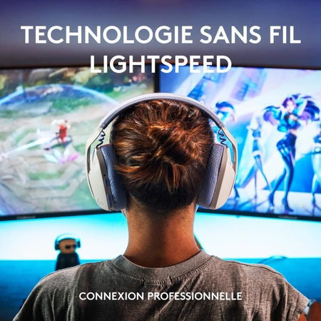 Logitech - Cuffie da gioco wireless G435 LIGHTSPEED - BIANCHE - Bluetooth leggero con microfono integrato per Dolby Atmos, PC, PS4, PS5, dispositivi mobili