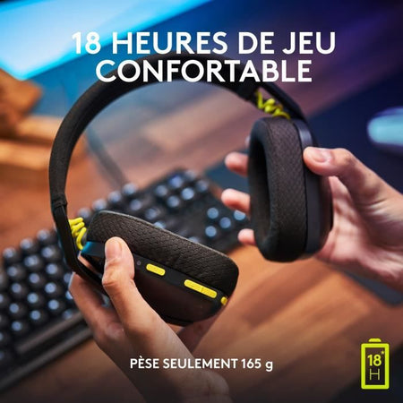 Logitech Wireless Gaming Headset - G435 LIGHTSPEED - NERO - Bluetooth leggero con microfono integrato per Dolby Atmos, PC, PS4, PS5, Mobile