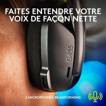 Logitech Wireless Gaming Headset - G435 LIGHTSPEED - NERO - Bluetooth leggero con microfono integrato per Dolby Atmos, PC, PS4, PS5, Mobile
