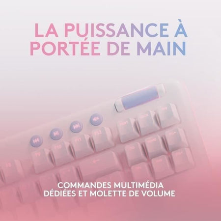 Logitech G - Tastiera da gioco - G715 Linear Wireless Mechanical (GX Red) con poggiapolsi - White Mist