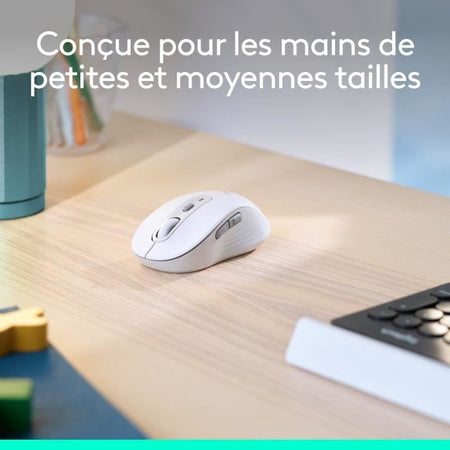 Mouse wireless Logitech Signature M650 - Silenzioso, Bluetooth, pulsanti programmabili - Bianco