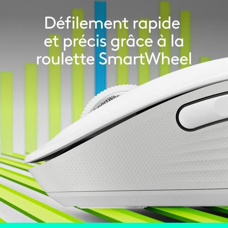 Mouse wireless Logitech Signature M650 - Silenzioso, Bluetooth, pulsanti programmabili - Bianco